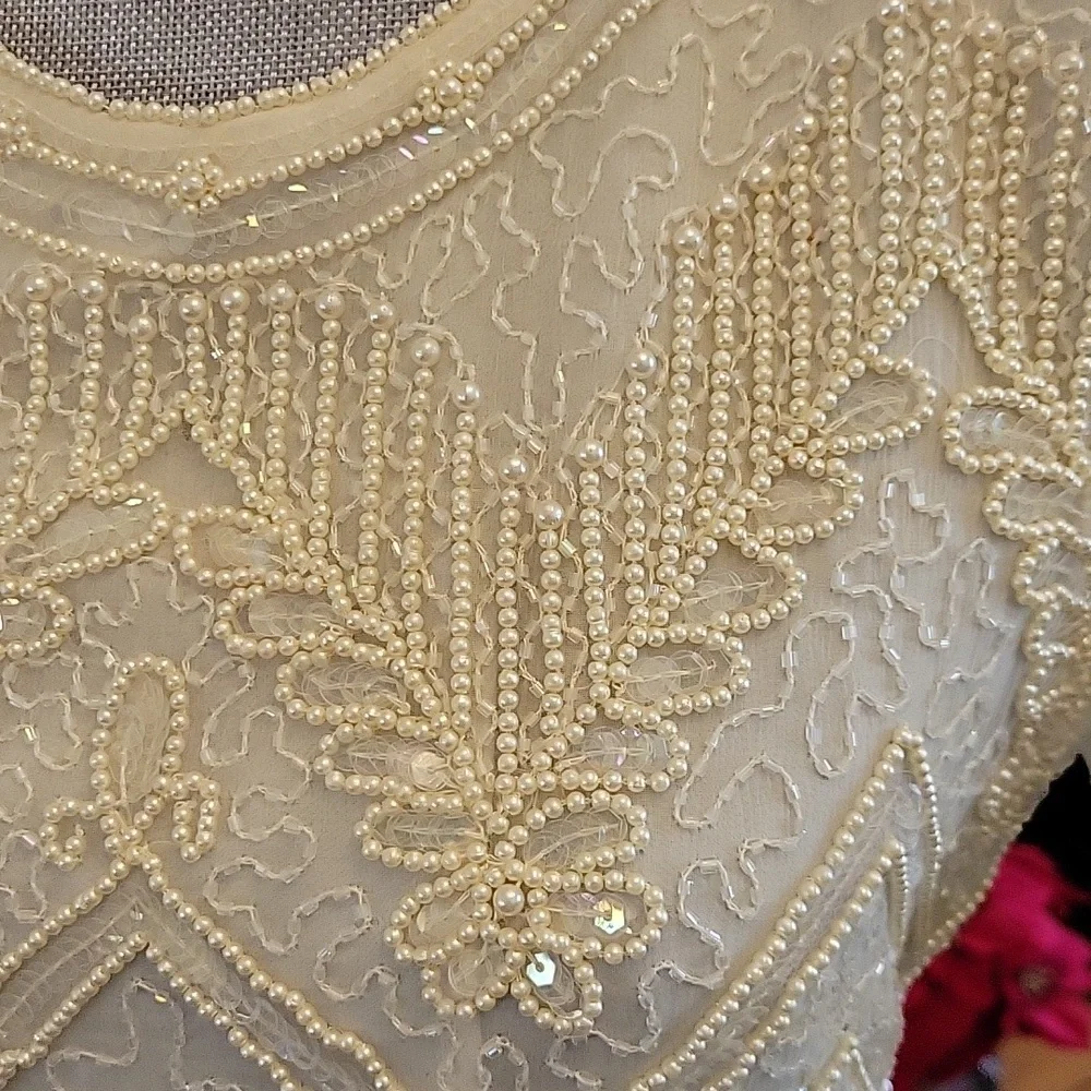 Vintage 1980's Beaded Dress - Picture 5 of 11